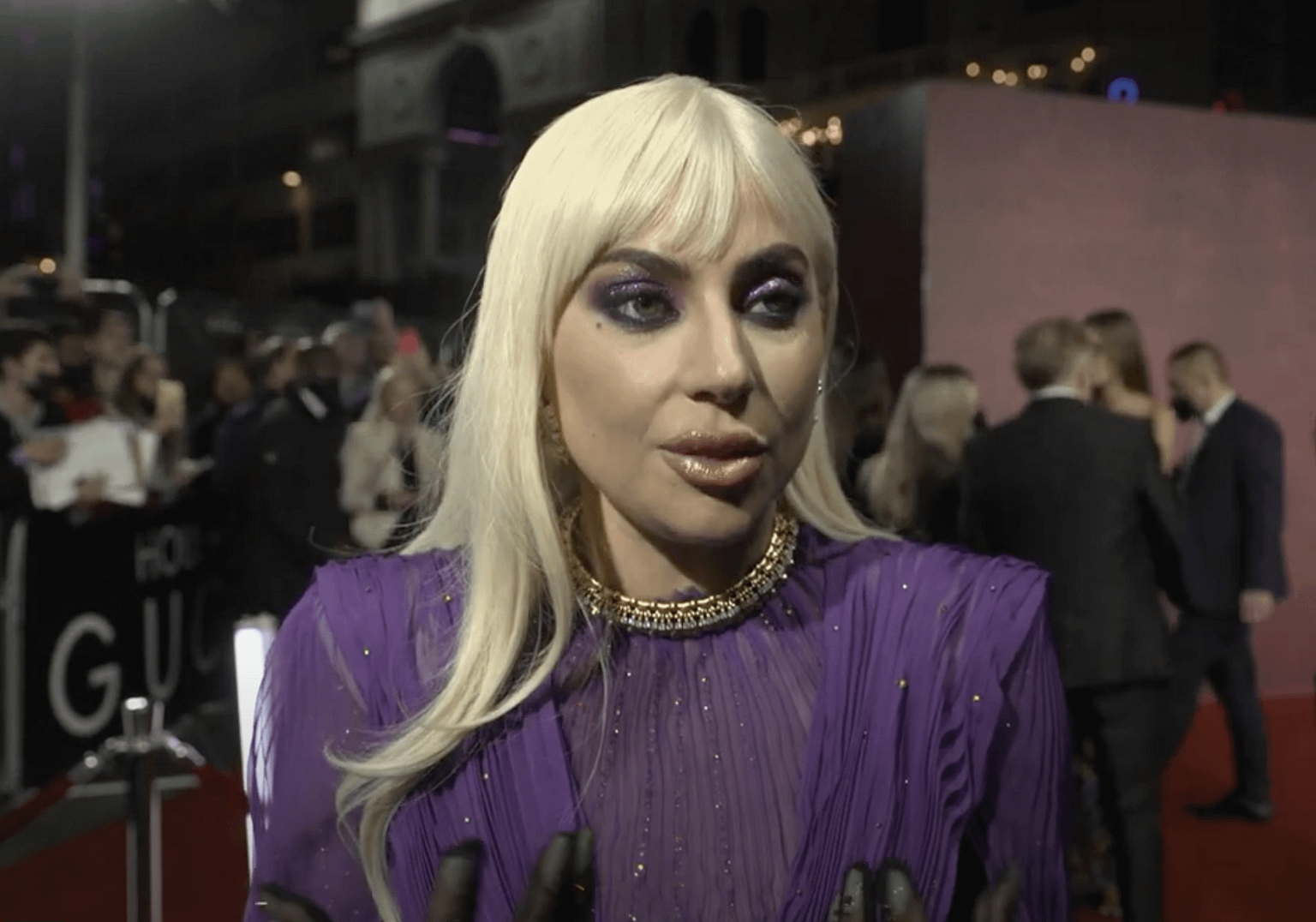 Lady Gaga Interview at the House Of Gucci Premiere