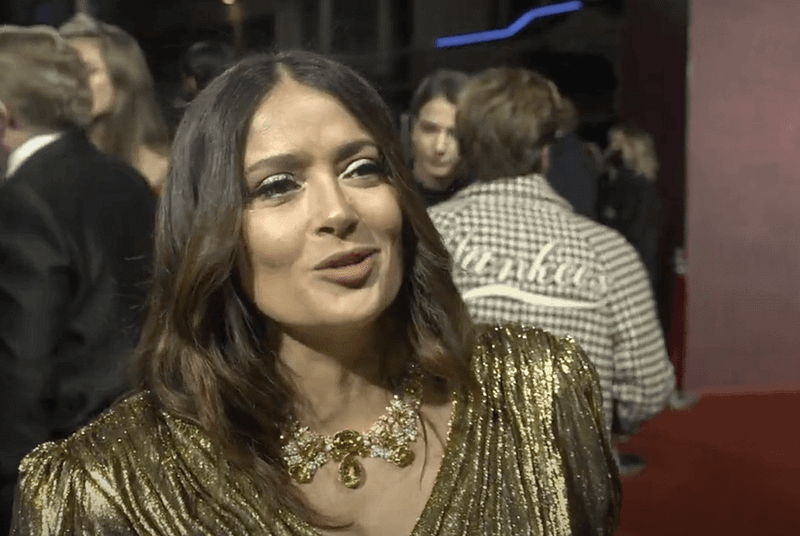 Salma Hayek Interview at the HOUSE OF GUCCI Premiere